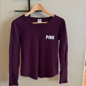 PINK Victoria's Secret Ribbed Long Sleeve Tee - Plum